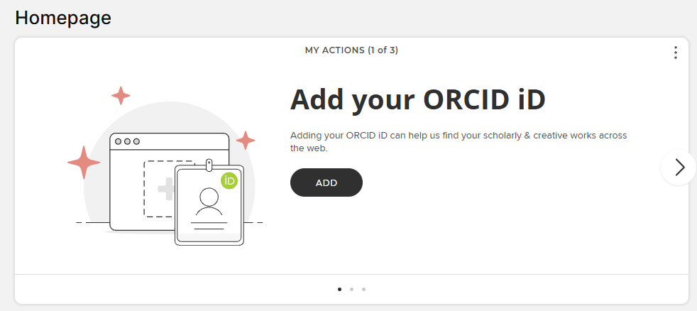 A screenshot of the My Actions carousel