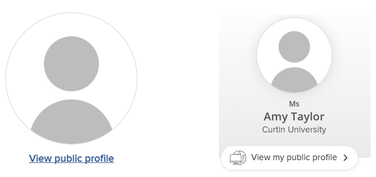 Where to find the buttons to view your public profile.