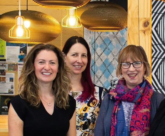 Image of Research Engagement Librarians Left to Right Jaya Ralph Vanessa Varis and Kitty Delaney