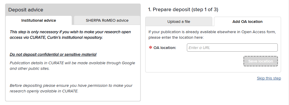 A screenshot of the deposit option.