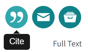 A screenshot of the cite button in Proquest.