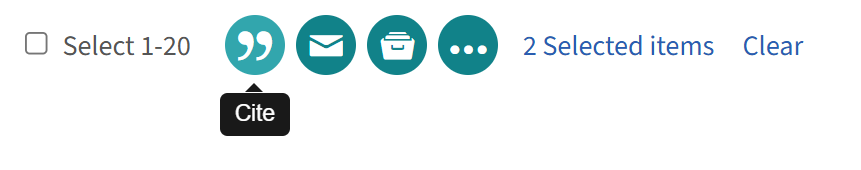 A screenshot of another cite button in Proquest.