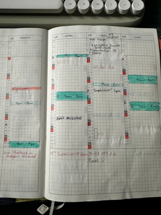 Image of page from the author's planner