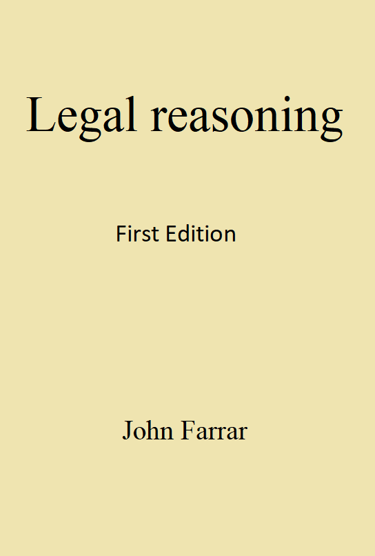 Bookcover with the title: Legal Reasoning, 1st edition, John Farrar